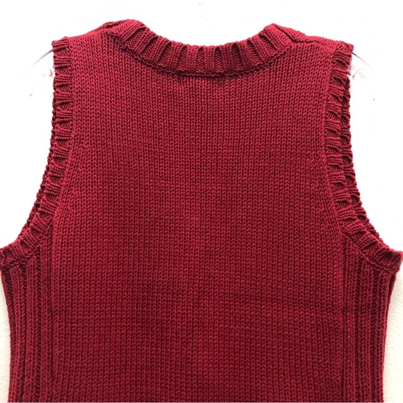Eddie Bauer V-Neck Button Up Vintage Sweater Vest Women's Size S Red - Picture 4 of 12